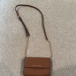 Michael Kors Tan Crossbody with Gold Chain
